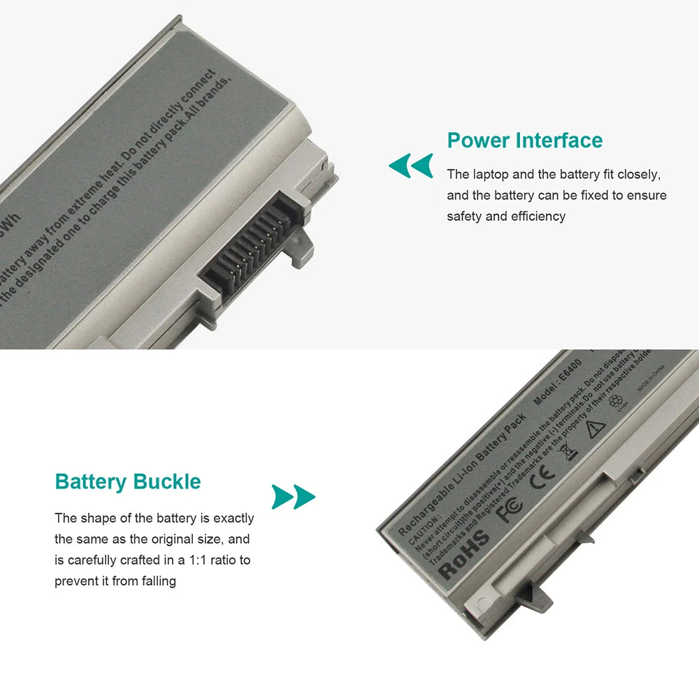 New Battery For Dell Latitude E6400 E6410 E6500 E6510 PT434 W1193 4M529 Laptop