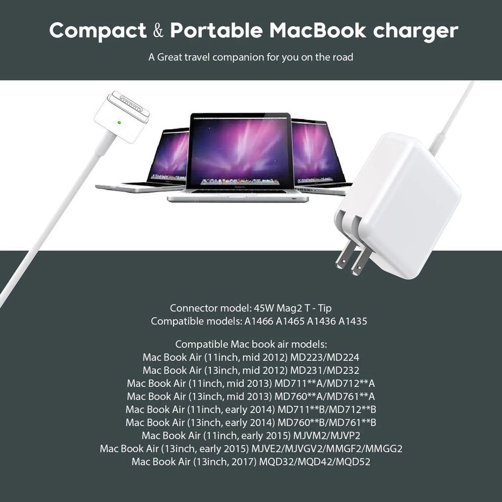 45W Power Adapter Charger for Apple Macbook Air 11" 13" 2012 2013 2014 2015 2016