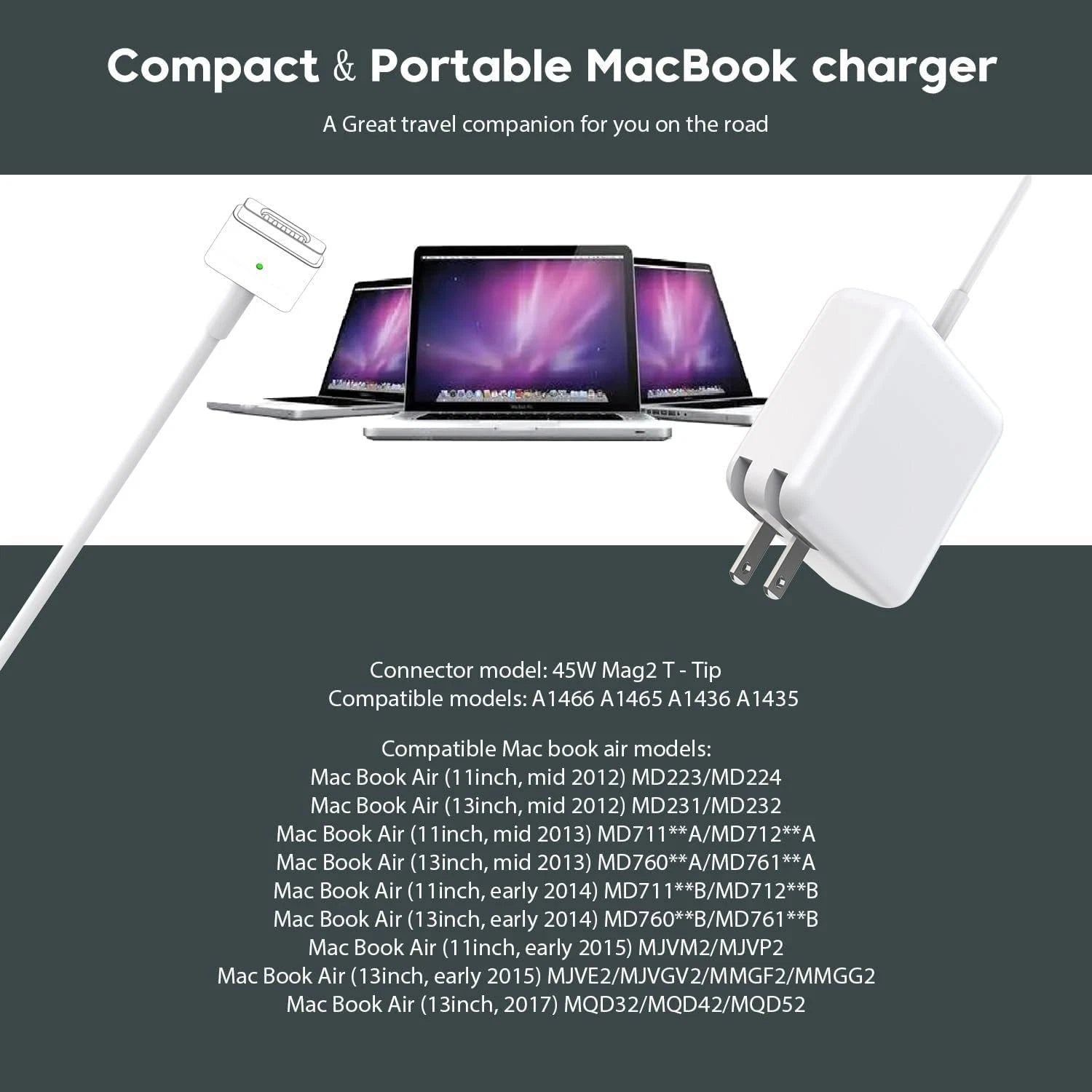 45W Power Adapter Charger for Apple Macbook Air 11" 13" 2012 2013 2014 2015 2016