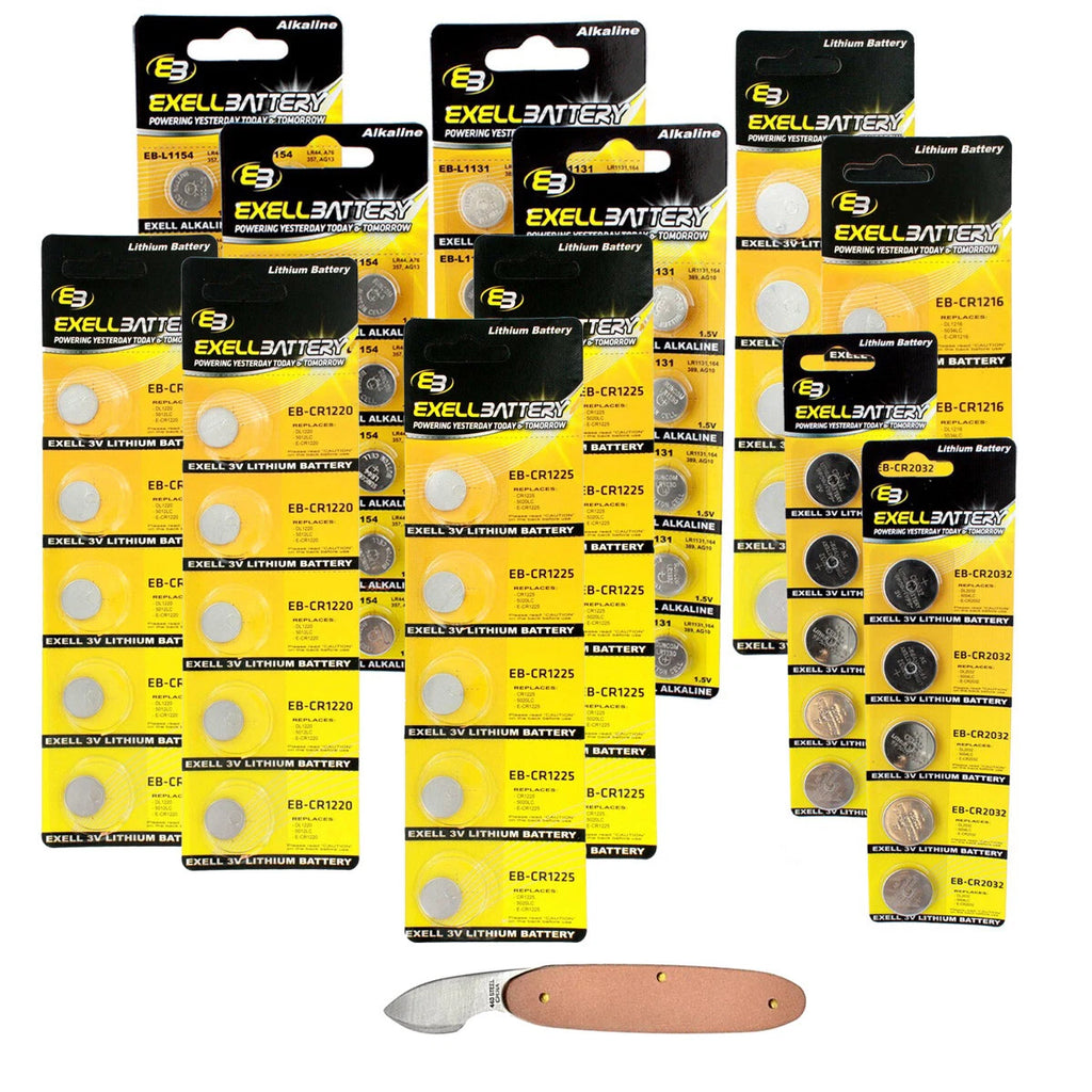 81pc Essential Batteries Kit L1154 L1131 1216 2032 1225 1220 & Tool