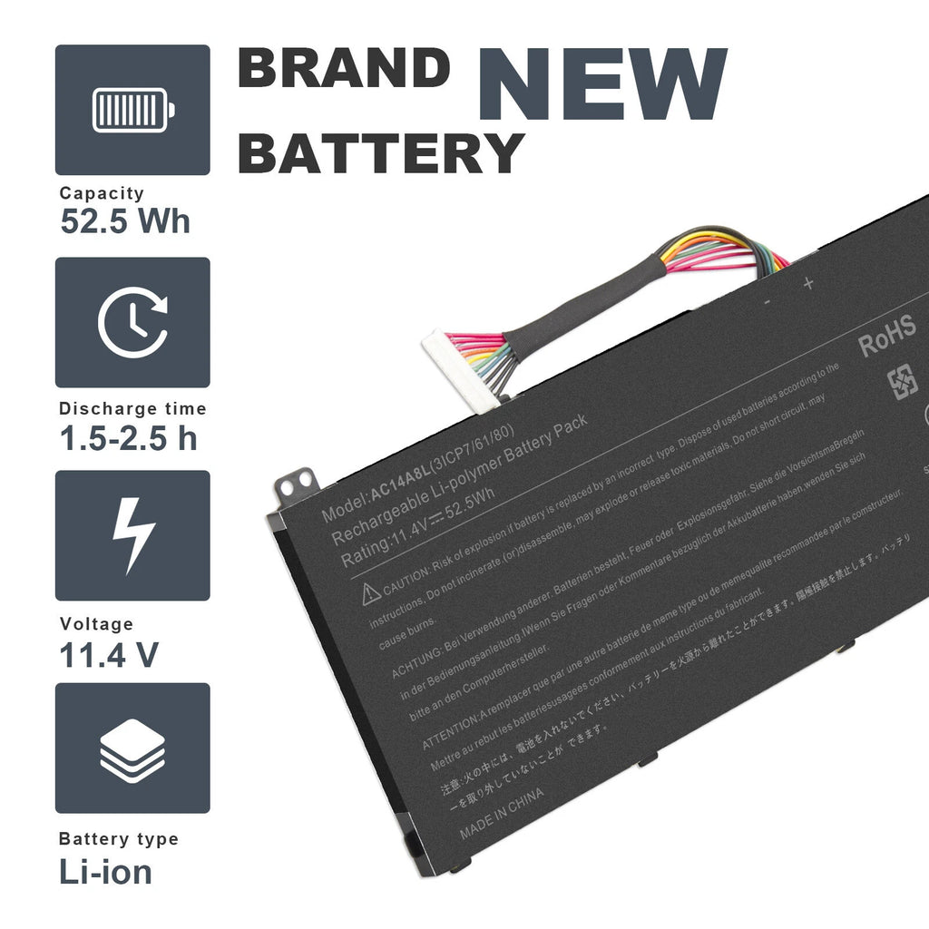 AC14A8L Battery for Acer Aspire VN7-571 VN7-571G VN7-591 VN7-791 52.5Wh