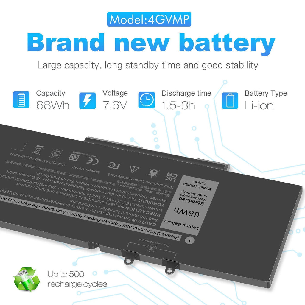 ?LOT 4GVMP Battery for Dell Latitude 5400 5500 Precision 3540 9JRYT C5GV2 68Wh