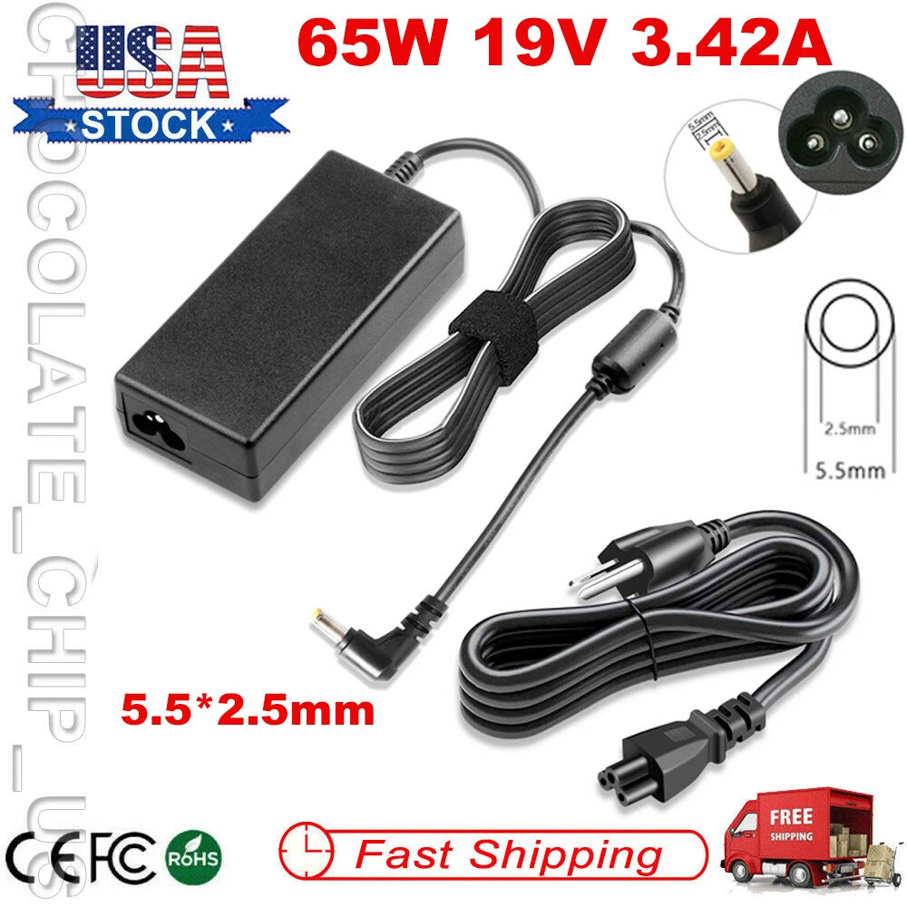 65W For Toshiba Laptop Charger Satellite L655 L745 P50 C855D C55D S55 AC Adapter