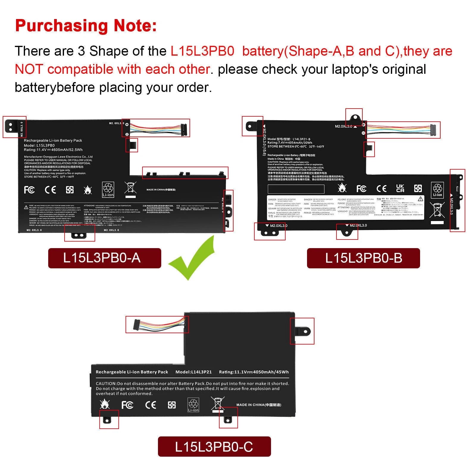 L15L3PB0 Battery For Lenovo Flex 5 1570 IdeaPad 320S-15ABR 520S-14IKB 52.5WH