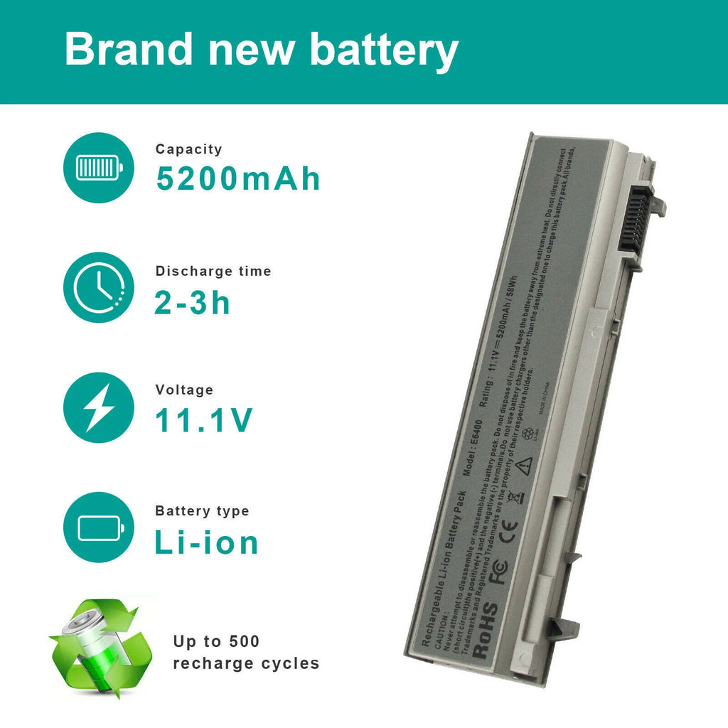 Laptop Battery For Dell Latitude E6400 E6410 E6500 E6510 PT434 PT435 W1193