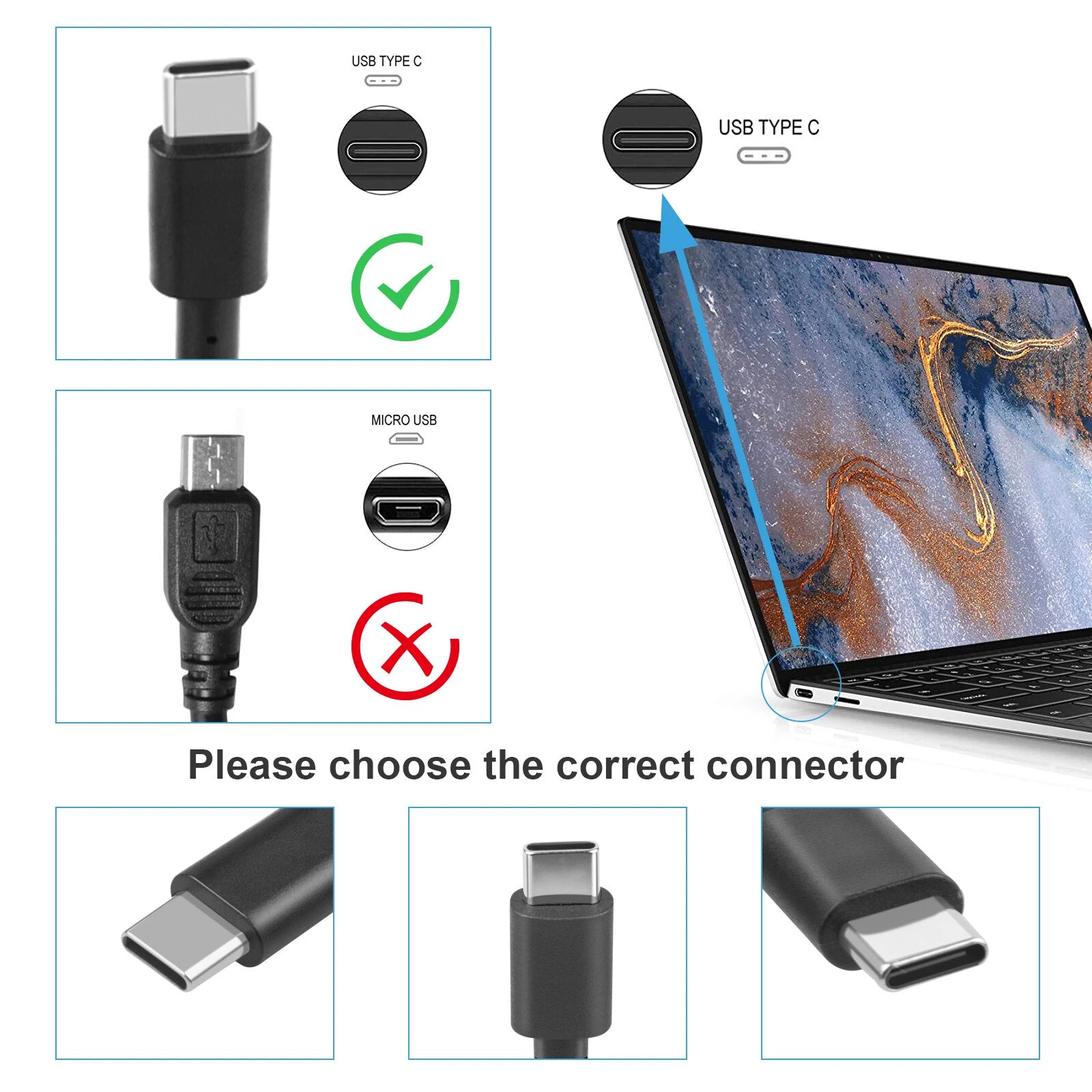 90W 87W 65W 61W 45W 20W USB Type C PD Laptop Car Charger Power Supply DC Adapter