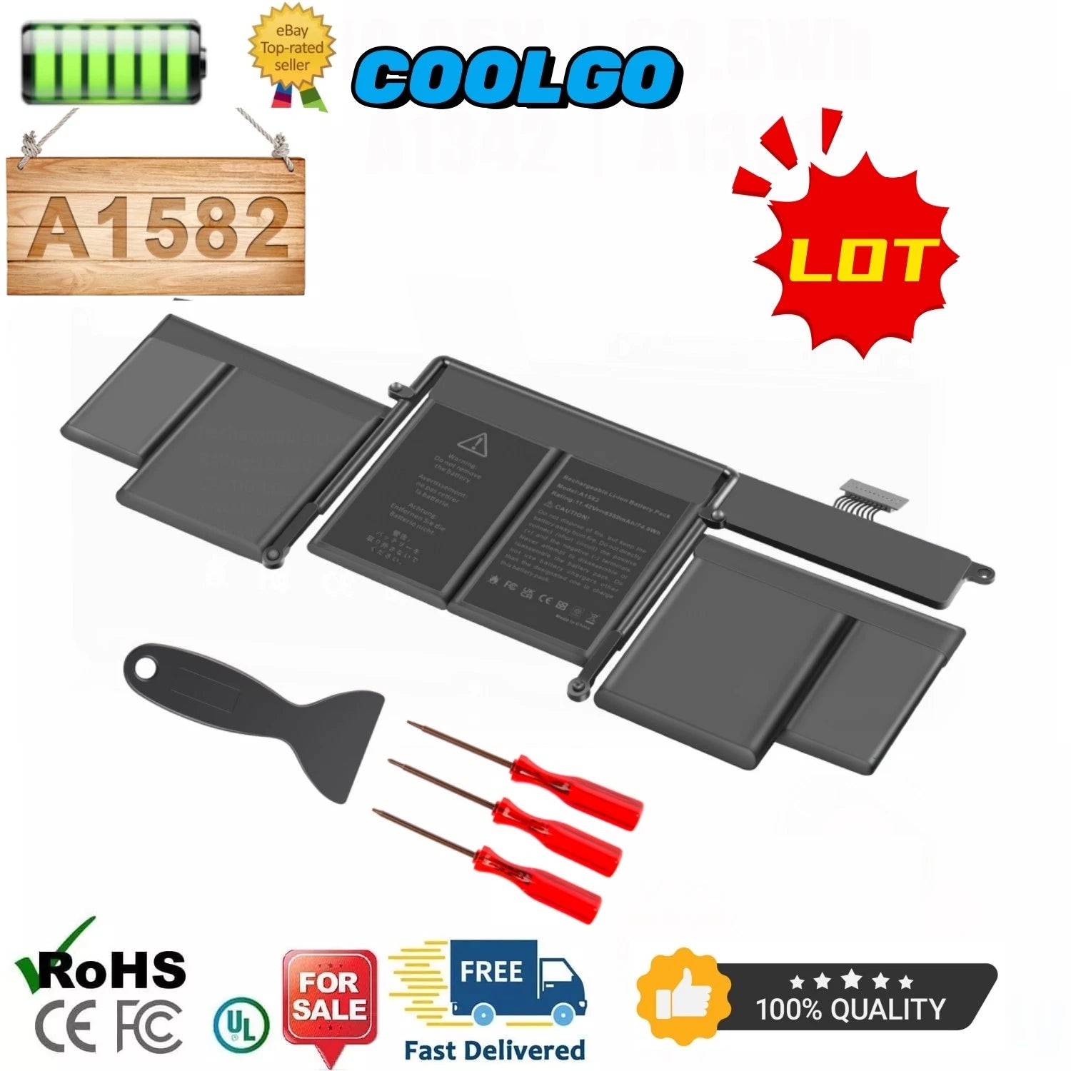 LOT A1582 Battery For MacBook Pro 13" Retina Early 2015 Mid 2014 Late 2013 A1502
