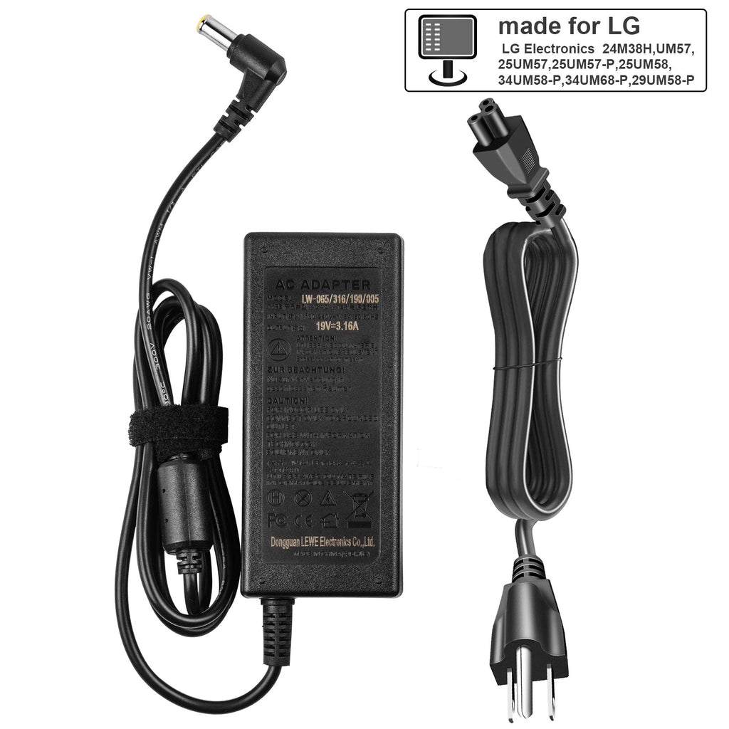 AC Adapter Charger For LG Electronics 24LF452B 24" HDTV LED LCD TV Power Supply