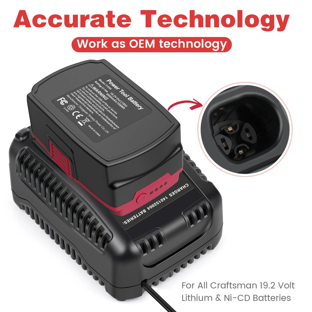 19.2V Charger For Craftsman Li-ion Ni-CD Ni-Mh C3 Battery 11375 11376 130211004