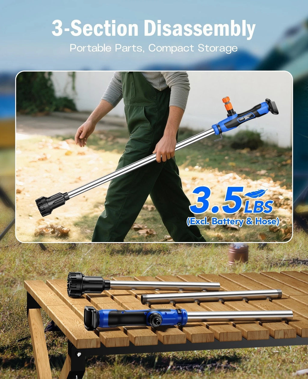 Cordless Electric Stick Water Transfer Pump Anti-Clog Filter /W 2X 4.0Ah Battery