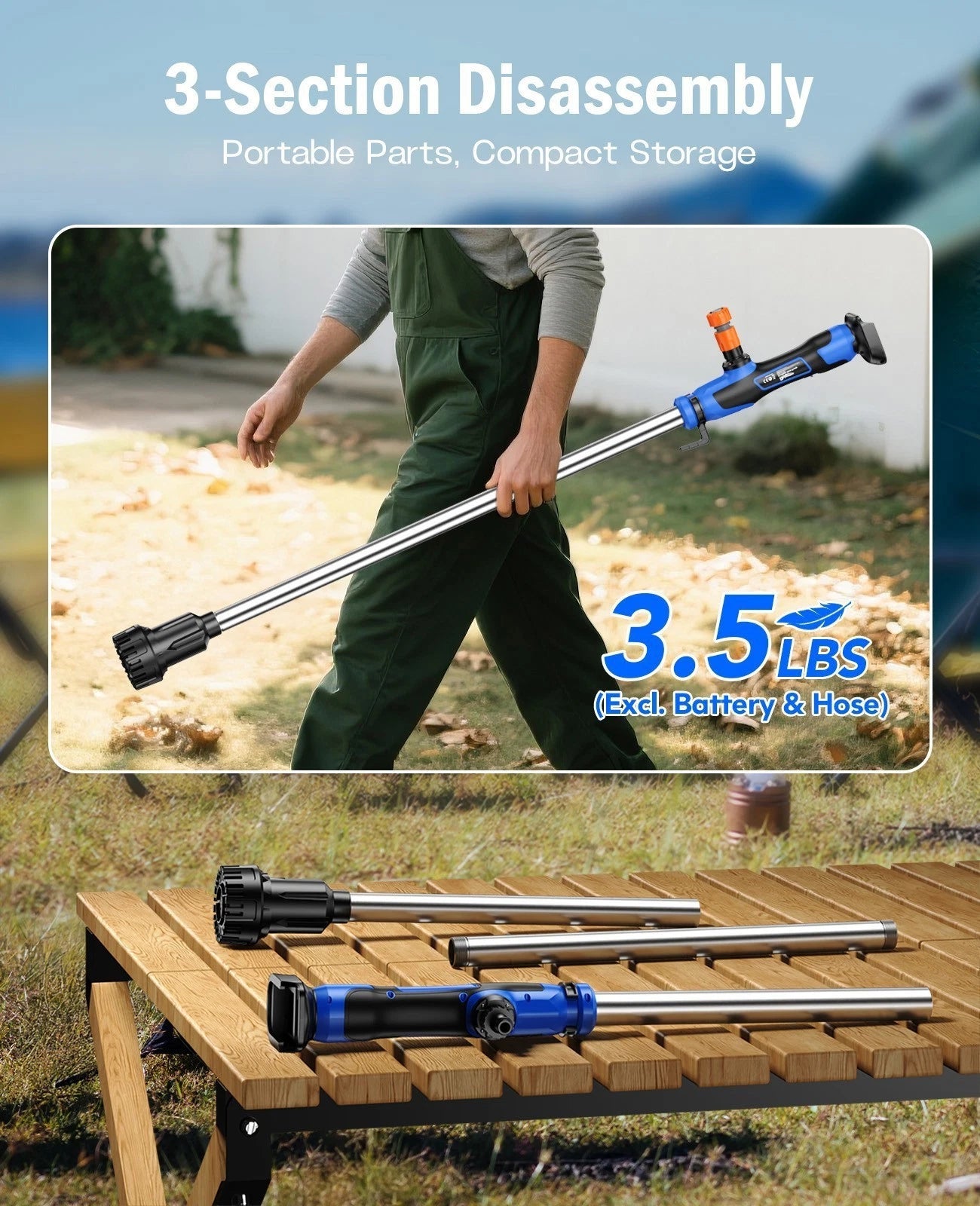 Cordless Electric Stick Water Transfer Pump Anti-Clog Filter /W 2X 4.0Ah Battery
