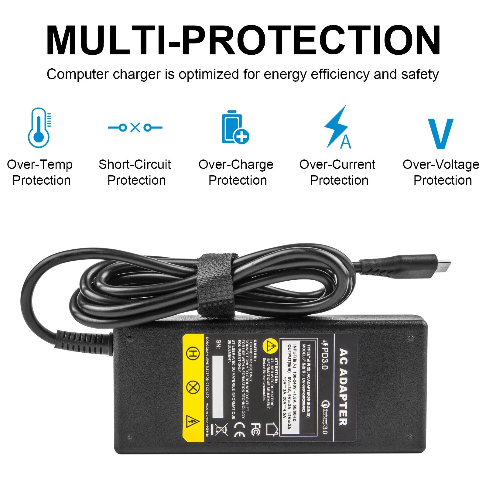 Car Cigarette Lighter Socket Power Adapter to PD 90W USB C Laptop Charger