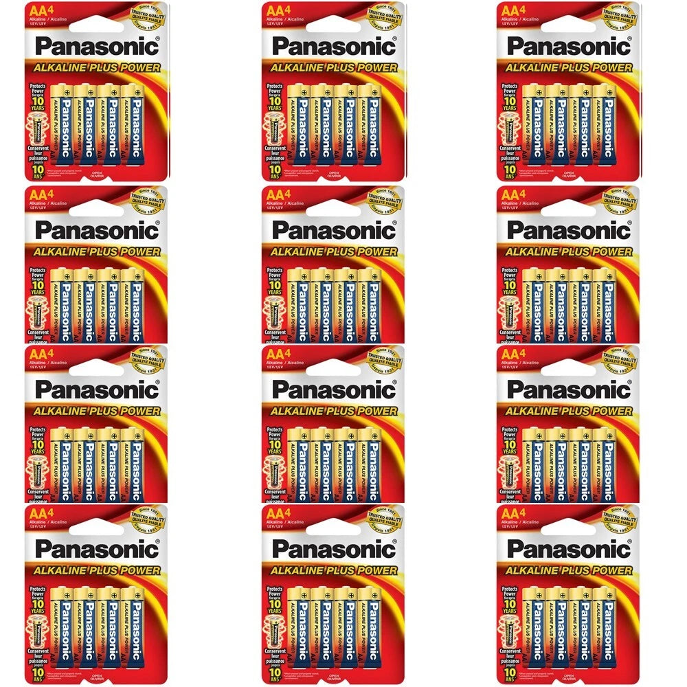 48 x Panasonic AA Alkaline Plus Power Batteries (12 x 4 Pack)