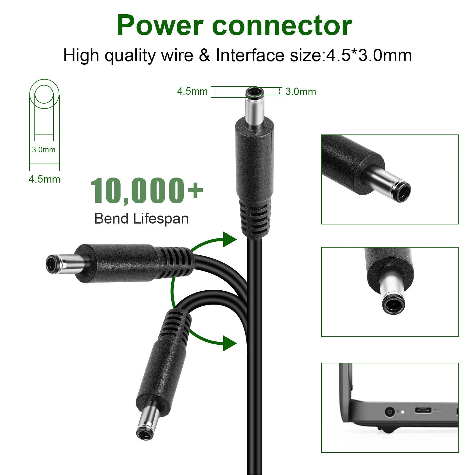 For DELL XPS 13 9343 9350 9360 65W AC Charger Power Cord Adapter 12 13 9343 9350