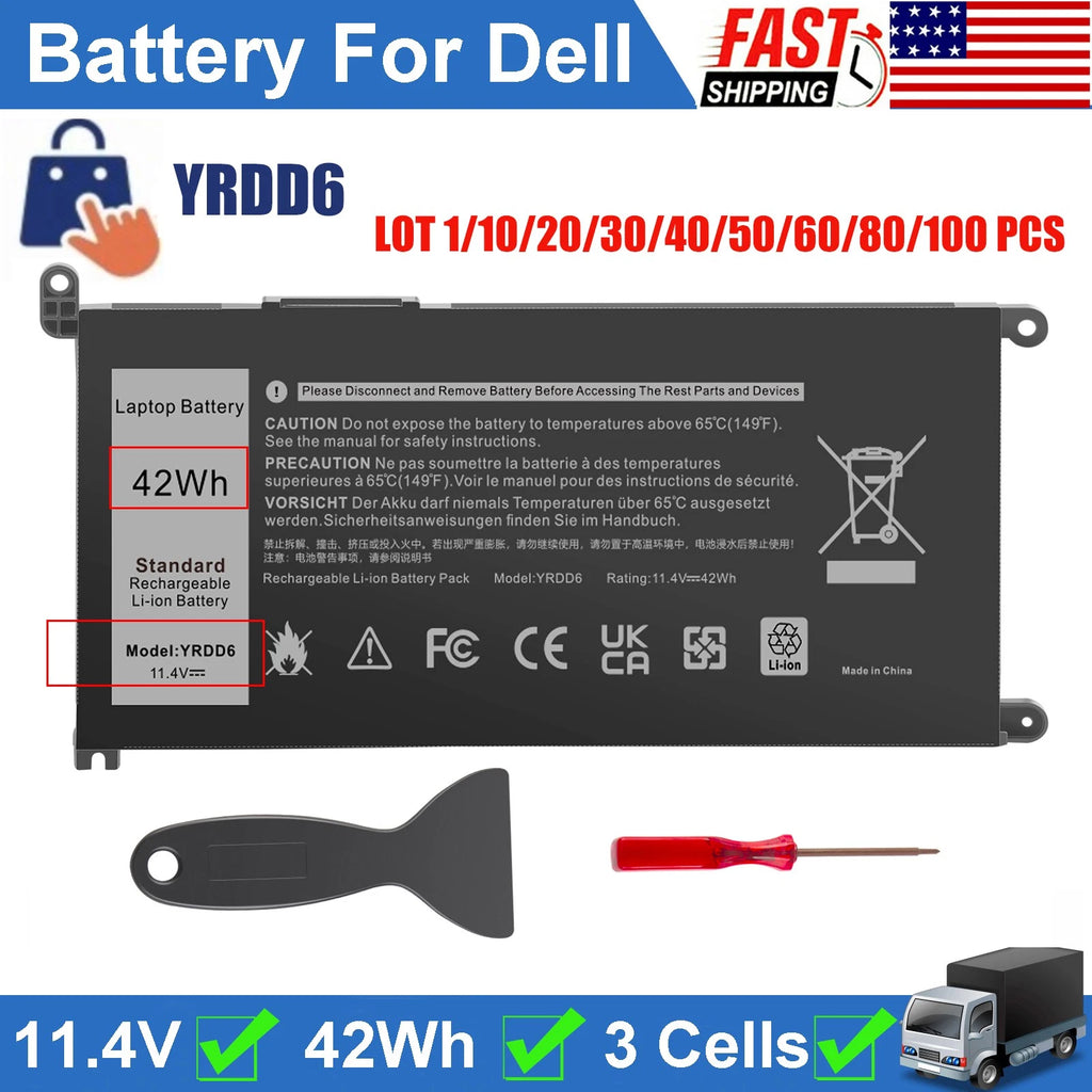 LOT YRDD6 Battery For Dell Inspiron 3493 3582 3583 3584 3593 3793 5480 5485 42Wh