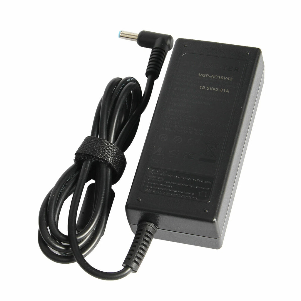 AC Adapter Notebook Charger for HP 19.5V 2.31A Laptop Power Supply Cord Blue tip