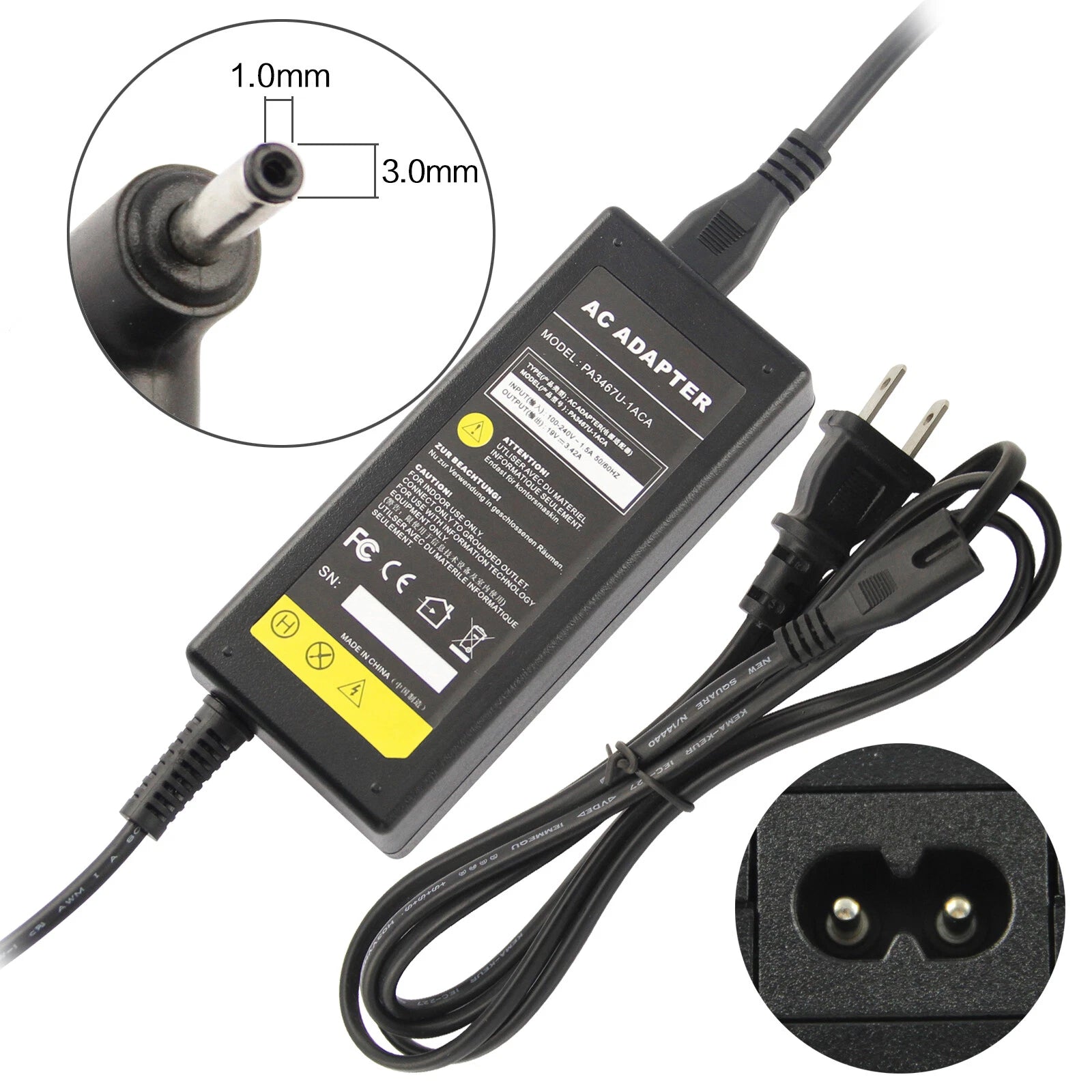 For Acer Chromebook C720 C720P C740 C810 Charger AC Adapter PA-1650-80 65W