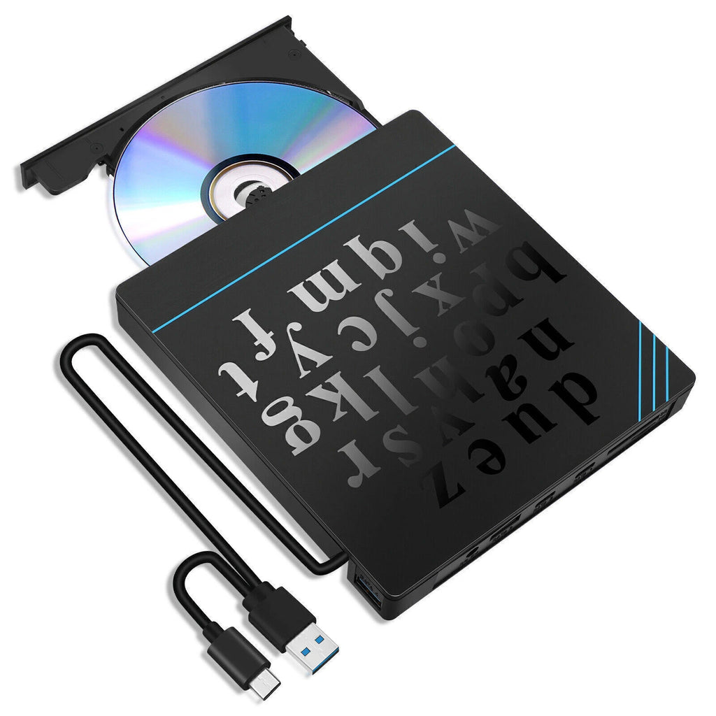 External CD DVD Drive for PC Laptop Windows 11 10 USB 3.0 Burner Reader Writer