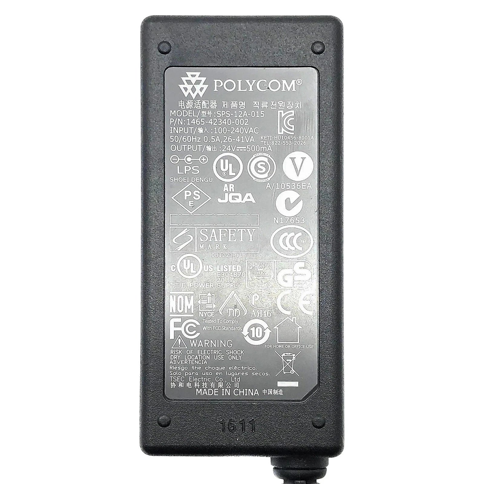 NEW Genuine AC Power Supply Adapter Polycom 1465-42340-002 24V 0.5A 12W