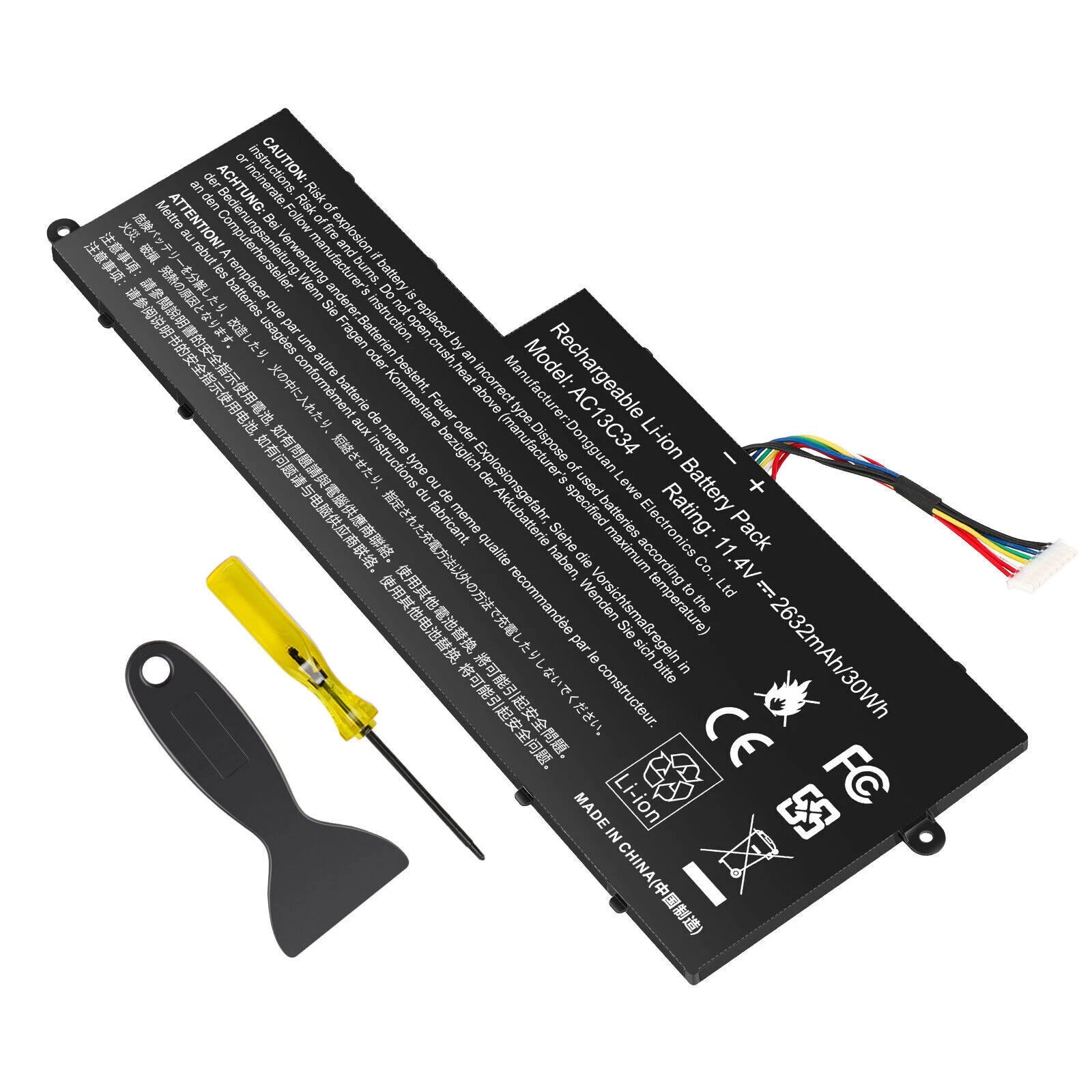 AC13C34 Battery for Acer Aspire V5-122P E3-111 3ICP5/60/80 KT.00303.005 30Wh