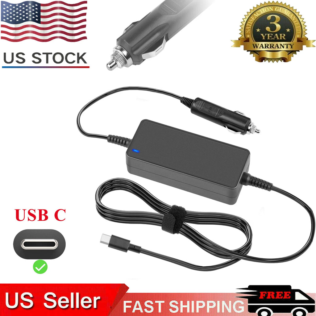 65W USB-C PD Laptop Car Charger for Lenovo ThinkBook ThinkPad Yoga IdeaPad Dell
