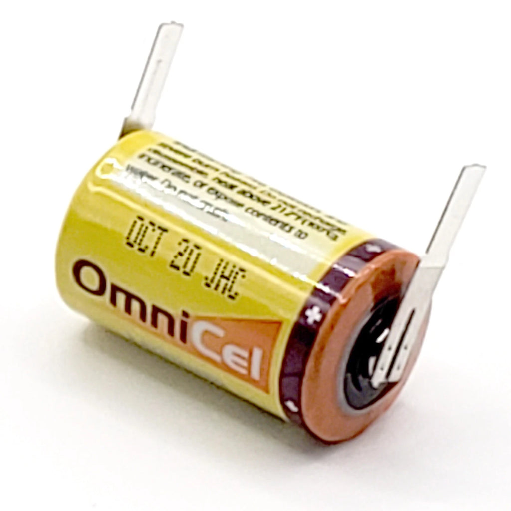 OmniCel ER14250 3.6V 1/2AA Lithium High Energy Battery Tabs Utility Telematics