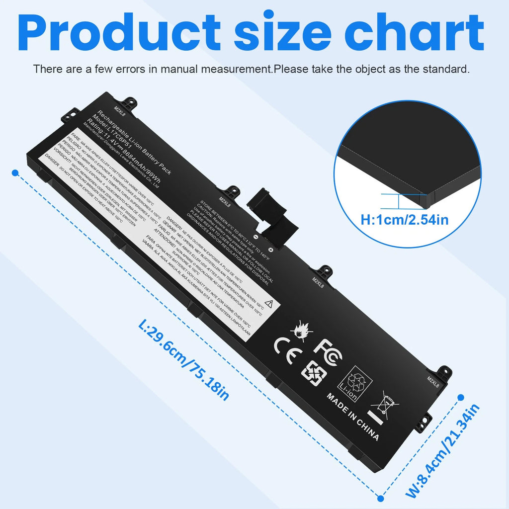New L17M6P52 L17C6P51 01AV497 Battery for Lenovo Thinkpad P72 P73 Series 99Wh