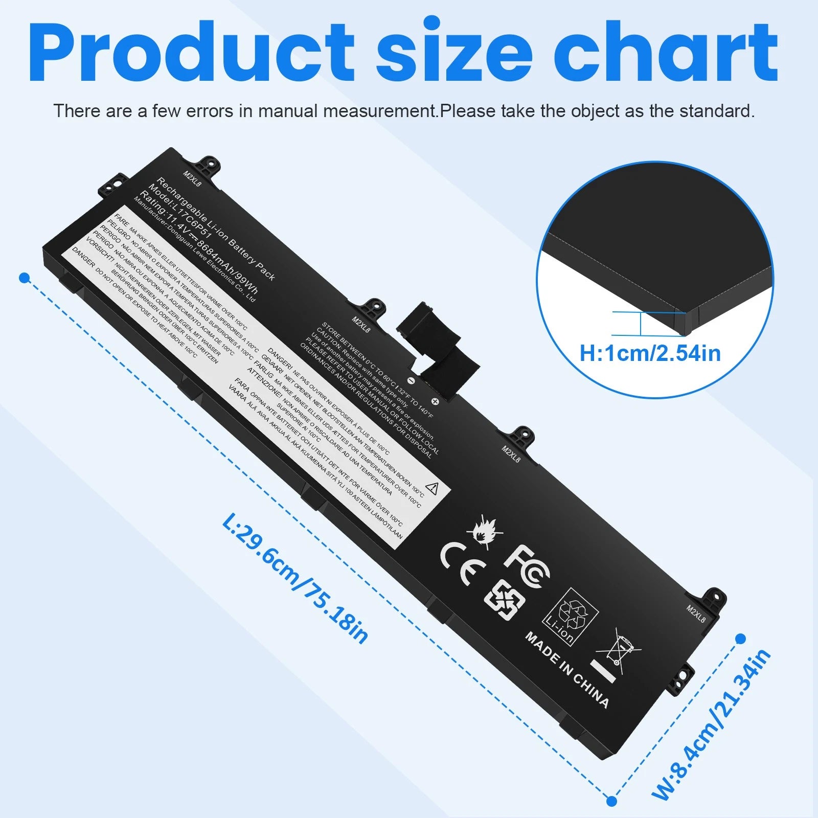 New L17M6P52 L17C6P51 01AV497 Battery for Lenovo Thinkpad P72 P73 Series 99Wh