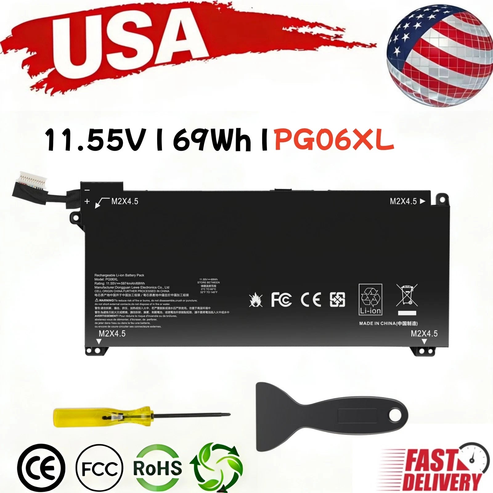 PG06XL Battery for HP Omen 15-DH 15T-DH000 DH0XXX DH1019NR HSTNN-DB9F NEW 69Wh