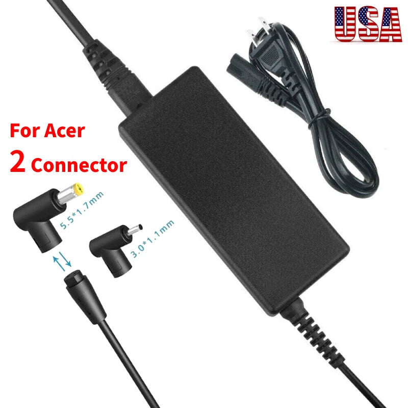 For ACER Laptop Charger Power Cord Acer Chromebook C720 15 cb3-532 65W&45W Black