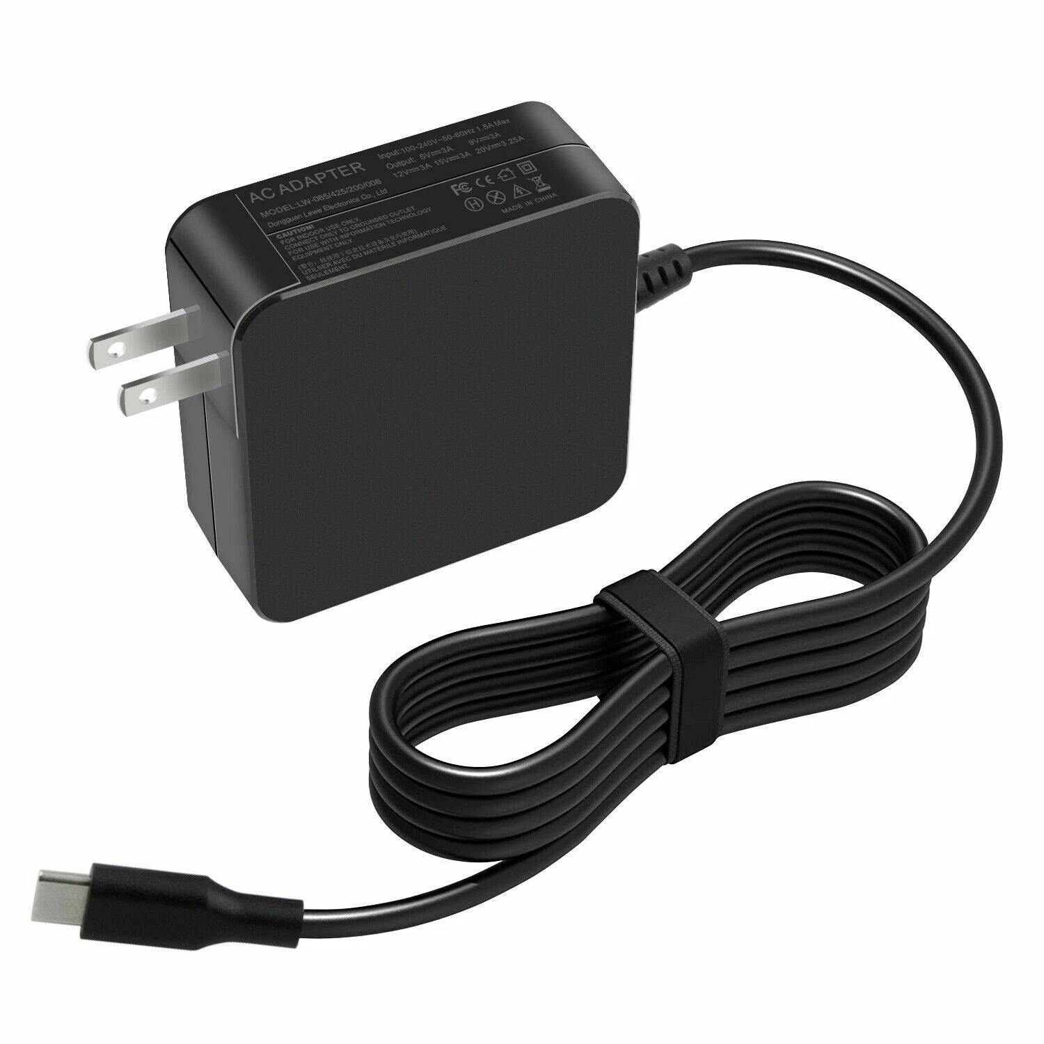 For HP Chromebook X360 USB-C Type C 65W Slim Travel Power Adapter Laptop Charger