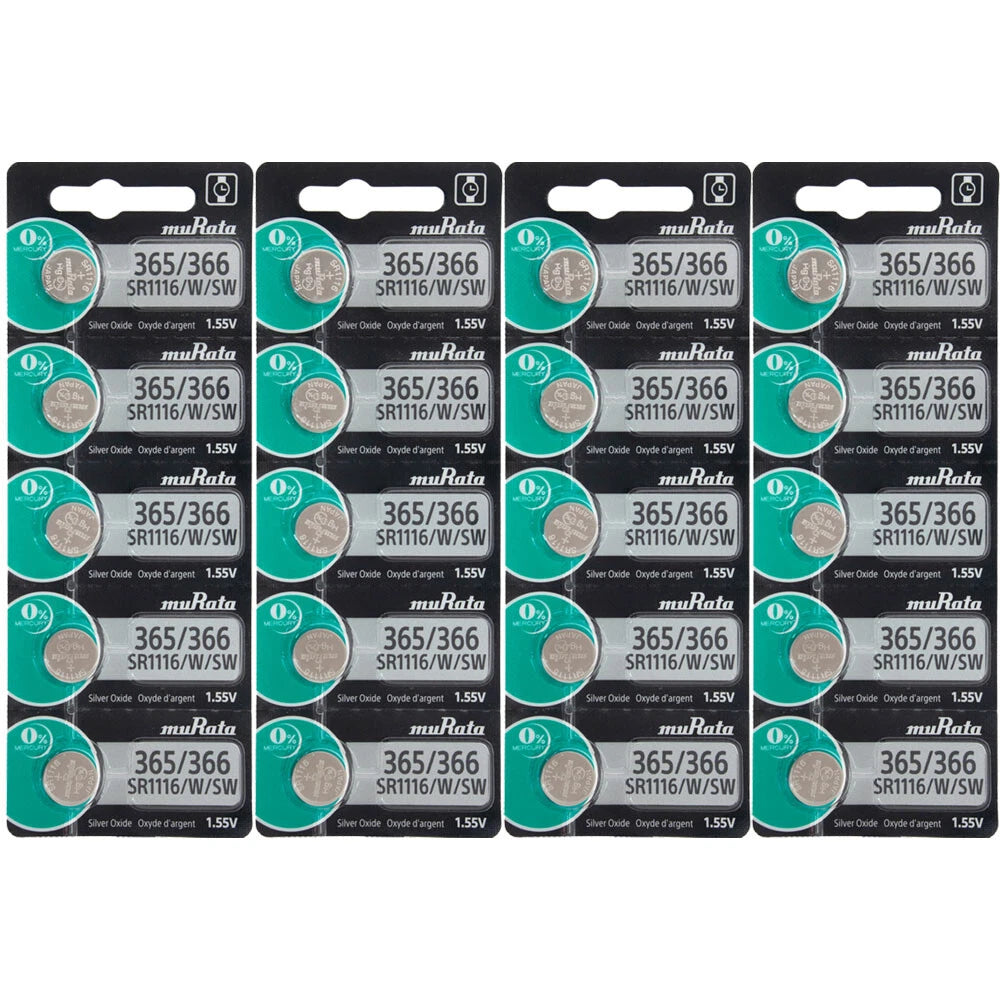 20 Murata 365 - SR1116W Button Cell Batteries Replaces Sony