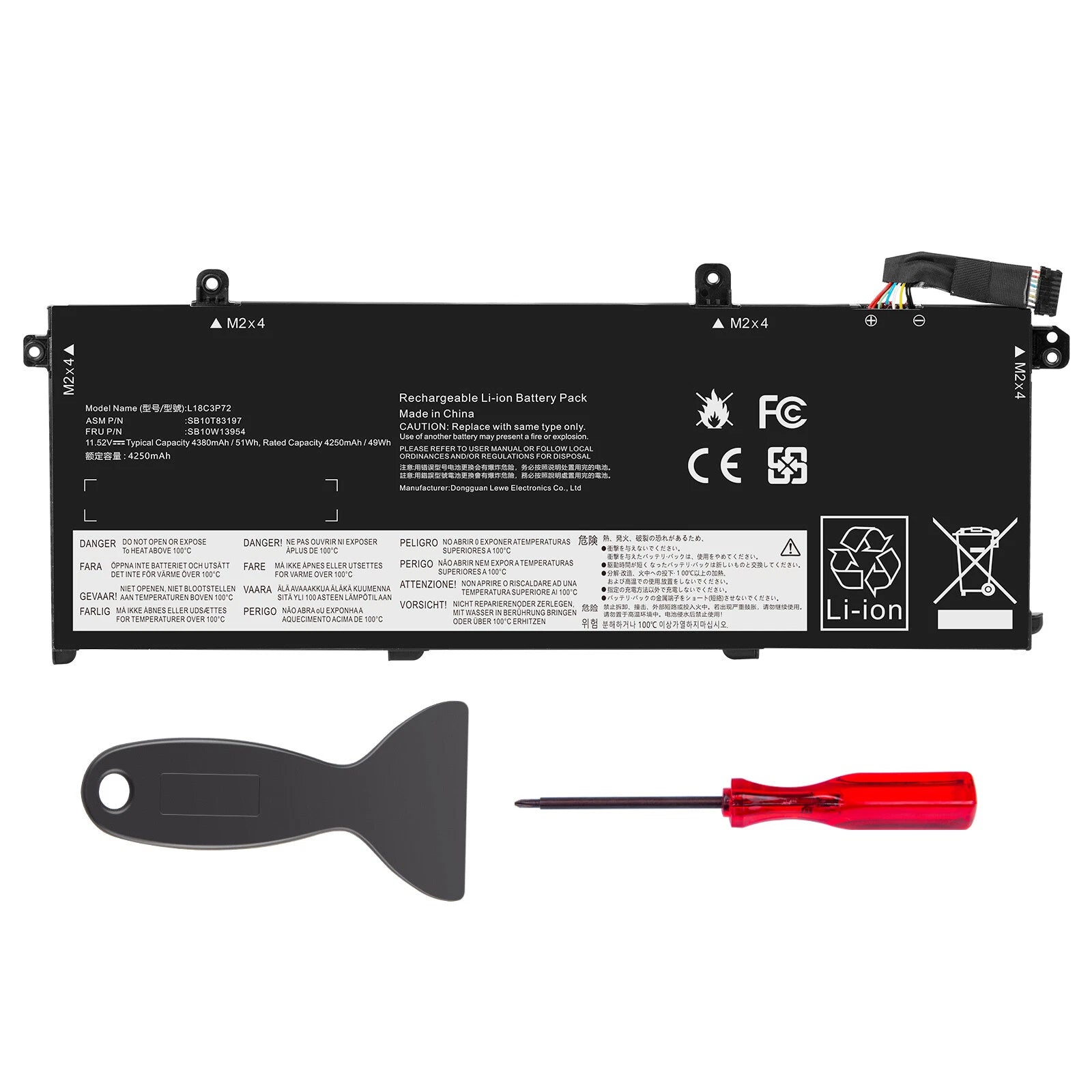 02DL007 L18L3P73 SB10K97645 Battery For Lenovo ThinkPad P43S T490 T495