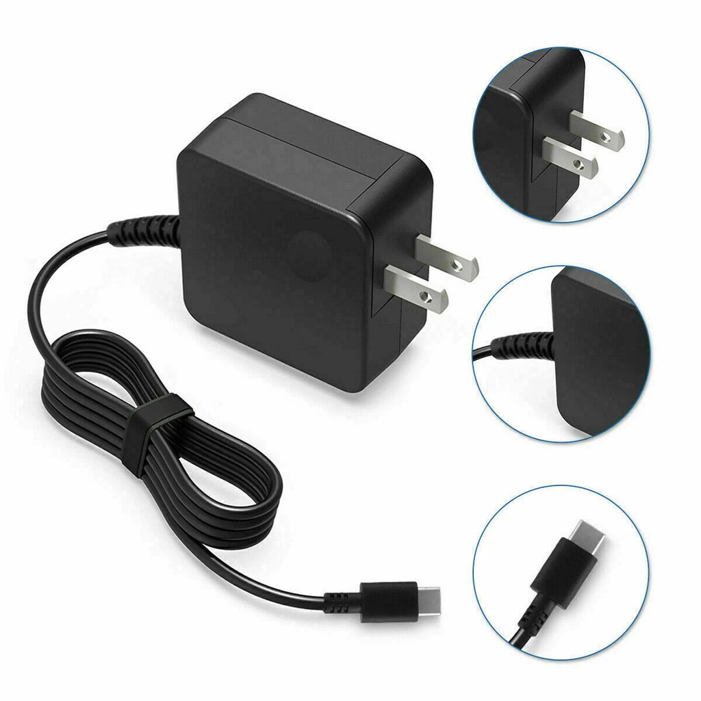 65W Laptop Charger Adapter Type C USB-C Adapter for Lenovo Asus MacBook HP Dell