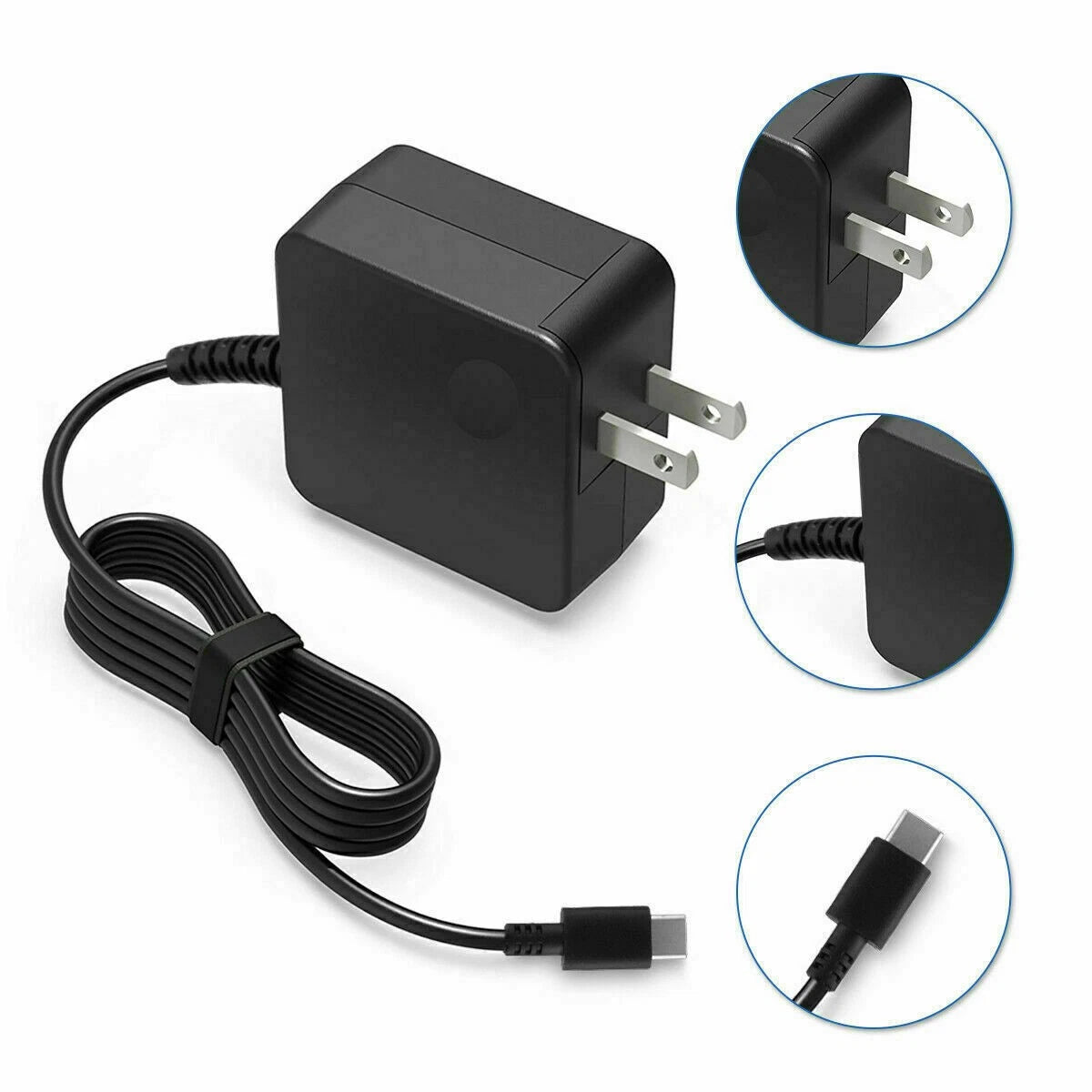 65W Laptop Charger Adapter Type C USB-C Adapter for Lenovo Asus MacBook HP Dell