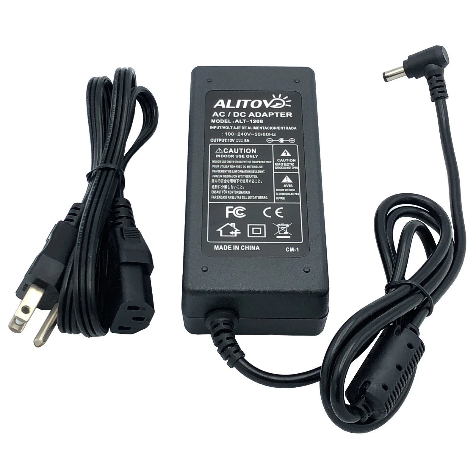 NEW Genuine Alitove AC Adapter 12V 8A 5.5mm ALT-1208 96W & Cord