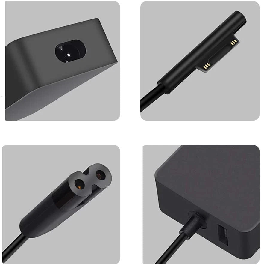 For Microsoft Surface Pro 2 3 4 5 6 X Charger Adapter 44W 65W 1706 1800 Netbook