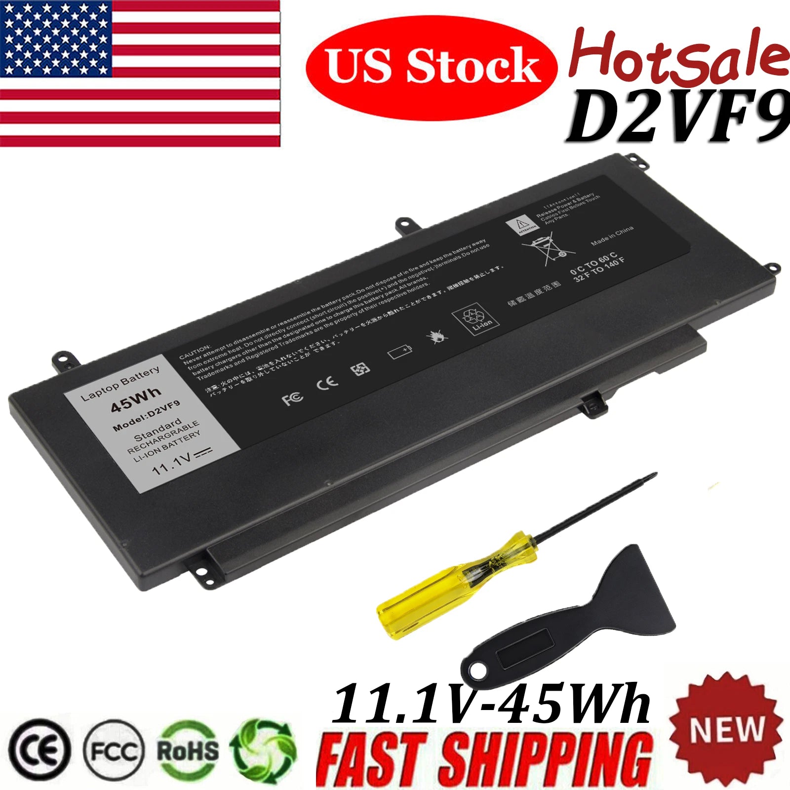 45WH Laptop Battery for Dell Inspiron 15 7547 7548 Series D2VF9 0PXR51 PXR51