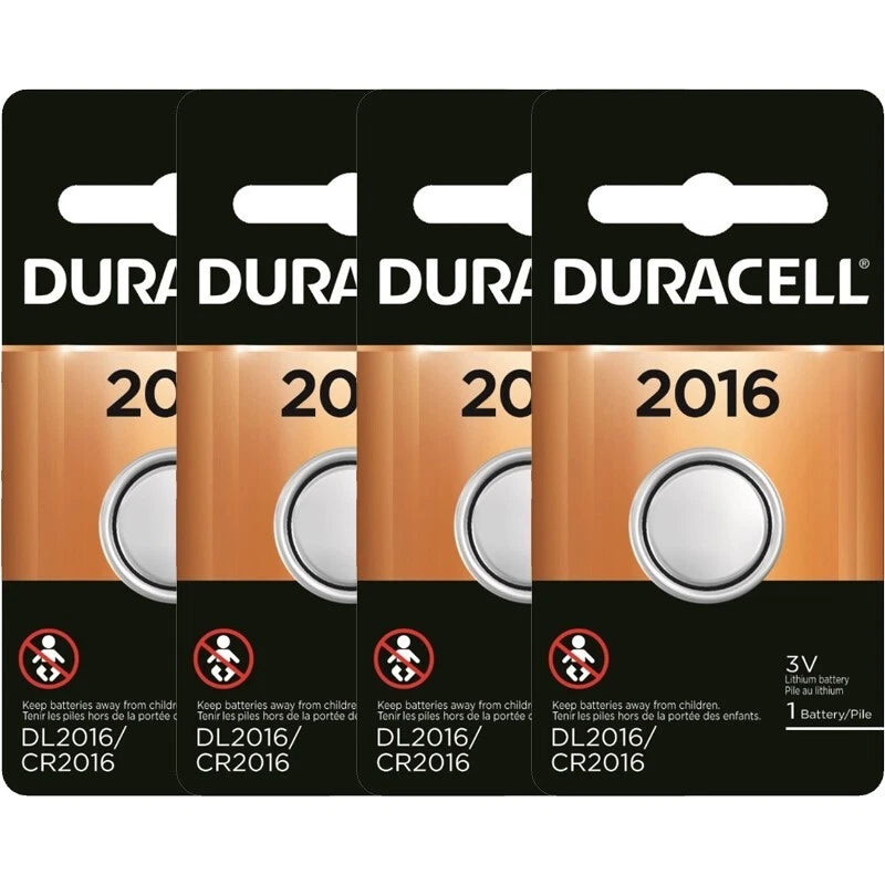 4 Pcs Duracell 2016 3V Lithium Button Coin Cell Battery