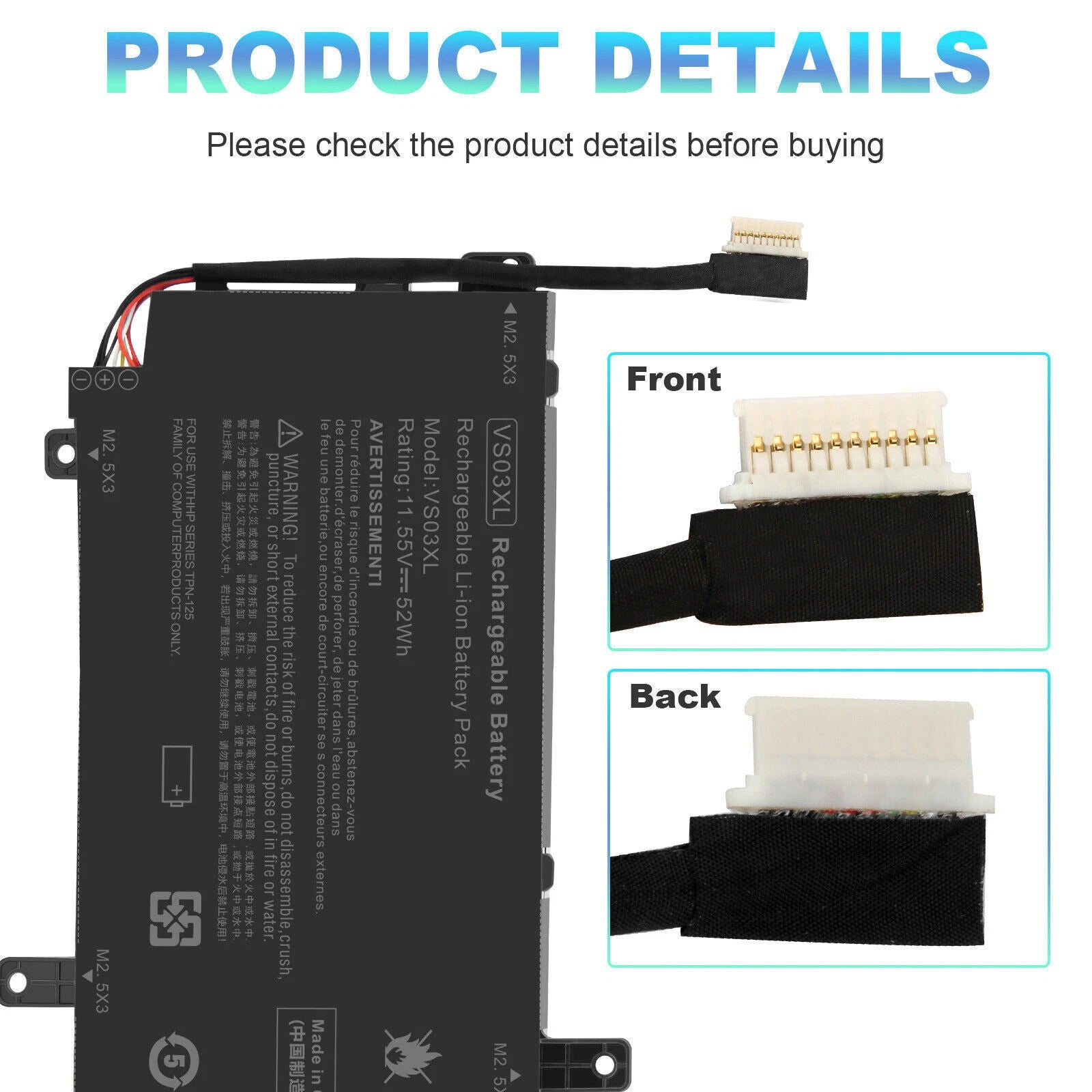 VS03XL Battery For HP Envy 15-AS000 15-as068nr 15-as133cl 15-as020nr 849047-541