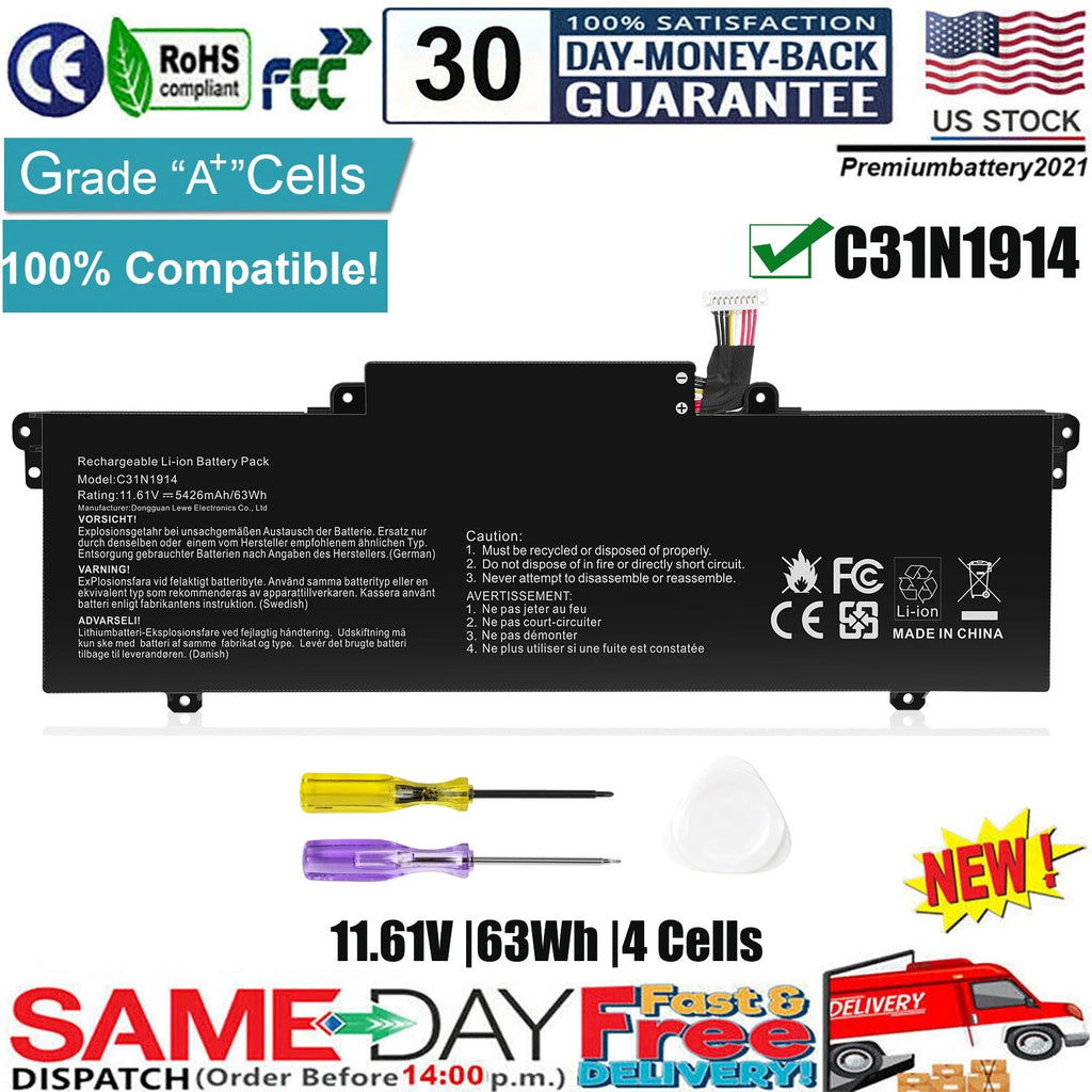 ?NEW C31N1914 Battery for Asus ZenBook 14 UX435EA UM425QA UX425UG UX435EG B7402F