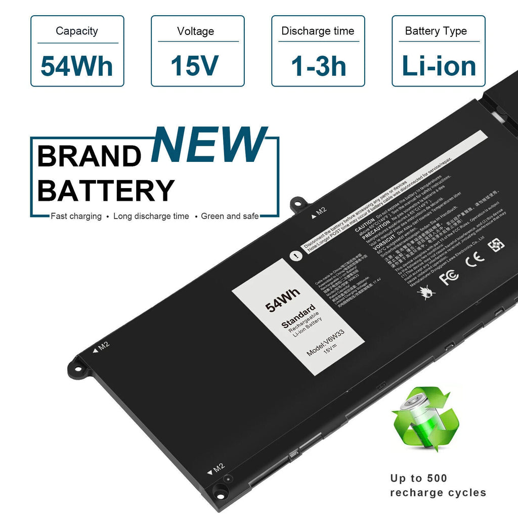 Battery For Dell Inspiron 3510 5510 Latitude 3320 3330 Vostro 3515 V6W33 54Wh