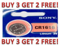 CR 1616 MURATA / SONY LITHIUM BATTERIES (1 piece) 3V watch USA BUY 3 GET 2 FREE