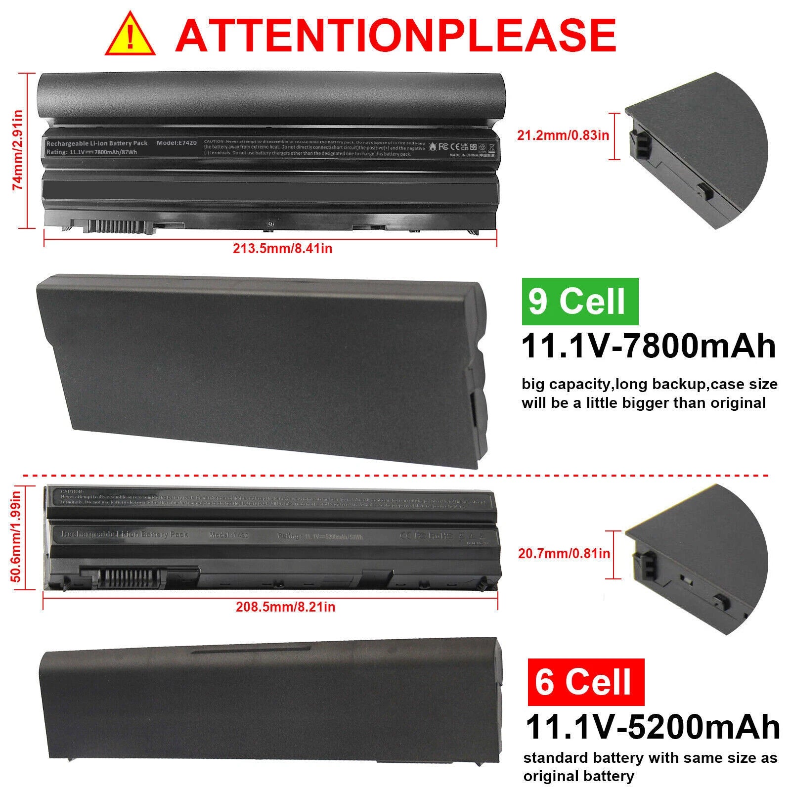 6/9Cell Battery T54FJ For Dell Latitude E6440 E6540 E5530 E5430 E6520 E6420 NEW
