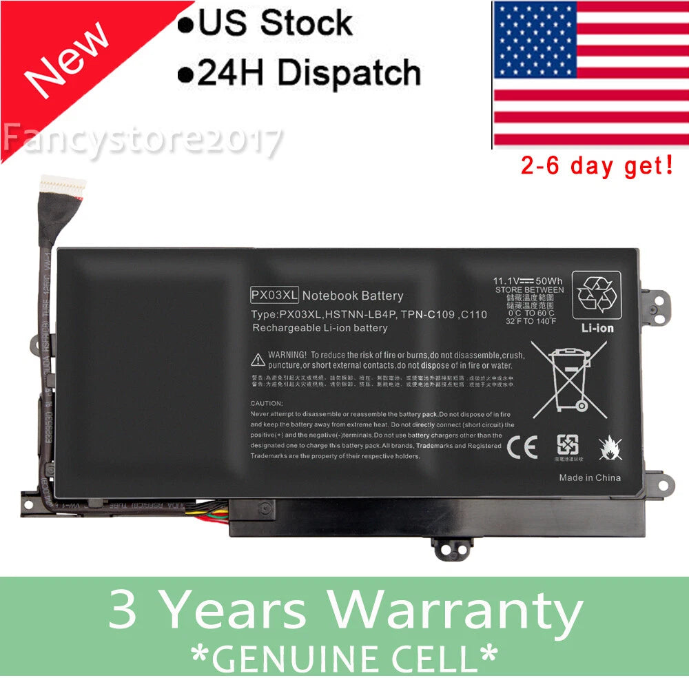 100% New Battery PX03XL For HP ENVY 14 Sleekbook /TouchSmart M6-K025dx Series