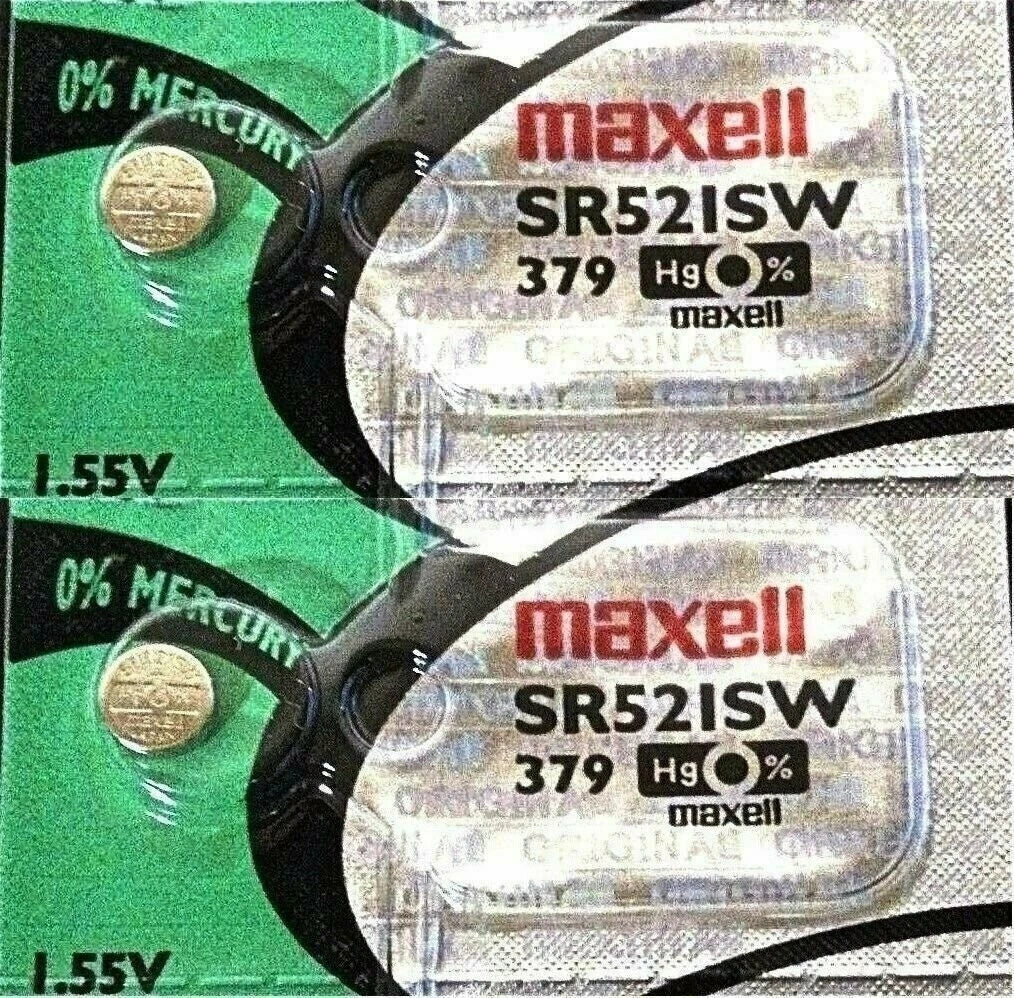 2 Maxell 379 SR521SW SR521 V379 SILVER OXIDE battery