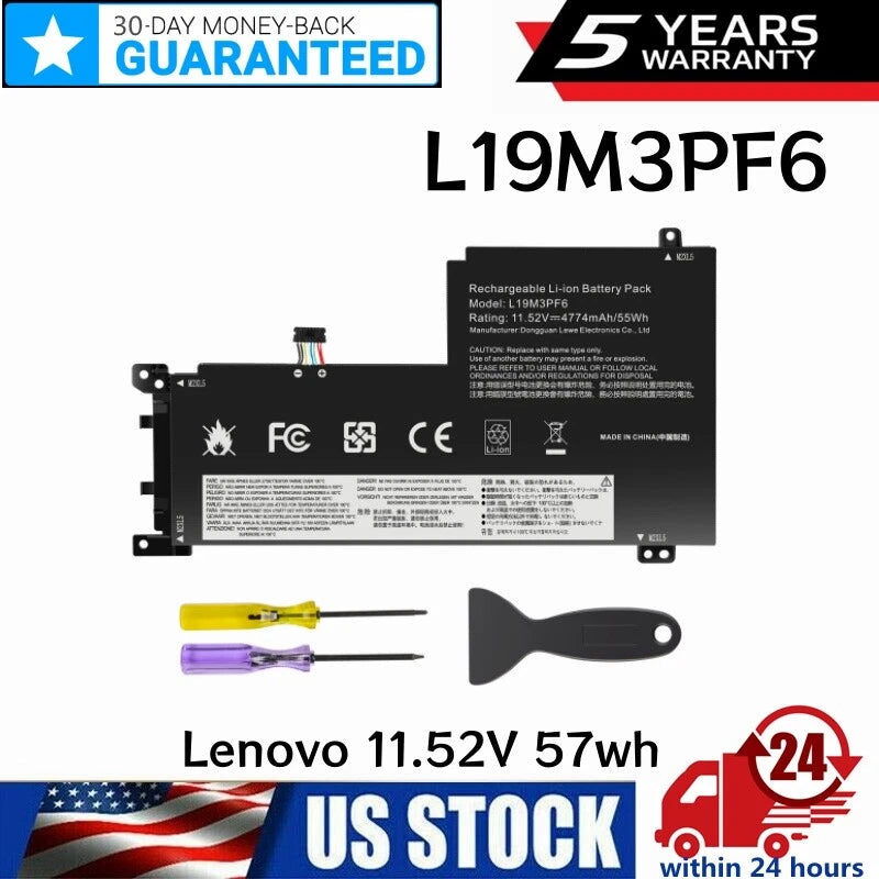 57Wh Battery For Lenovo Ideapad 5-15ARE05 81YQ Series L19M3PF6 L19L3PF2 L19C3PF5
