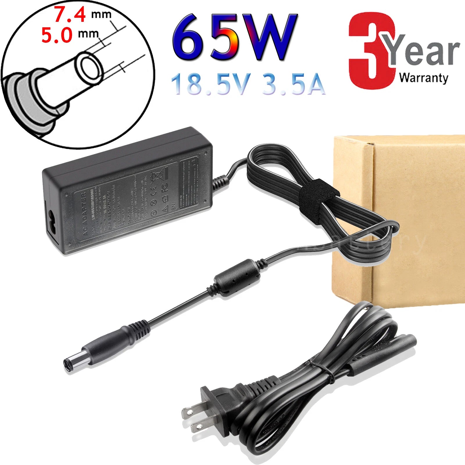 For HP ProBook 450 G2 (L4A08UT, L8D98UT) 65W AC Power Adapter Charger NEW