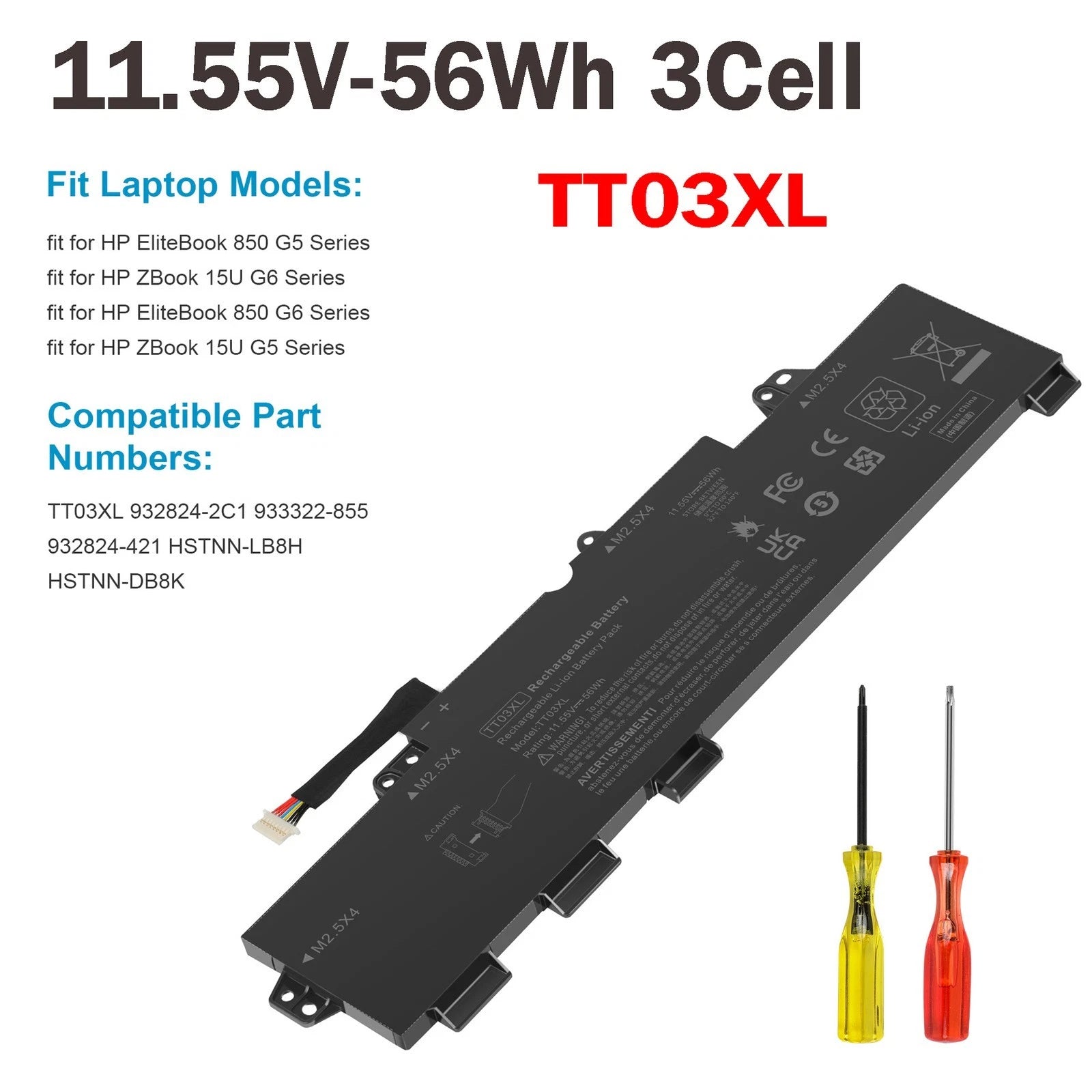 LOT TT03XL Battery For HP Elitebook 755 G5 850 G5 850 G6 Zbook 15U G536 G541 G5