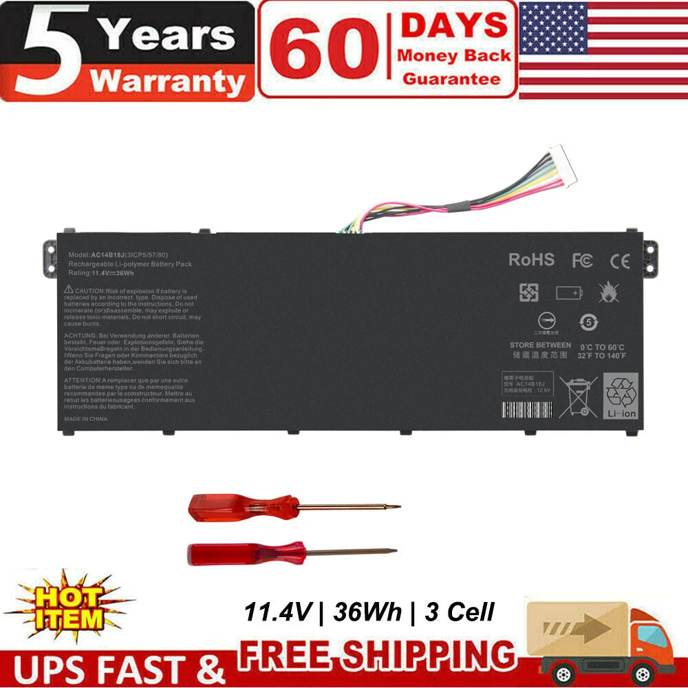 AC14B18J AC14B13J Battery For Acer Aspire ES1-511 ES1-512 V3-371 3ICP5/57/80 PC